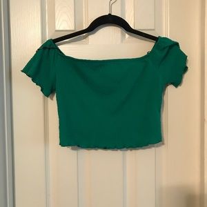 Green crop top